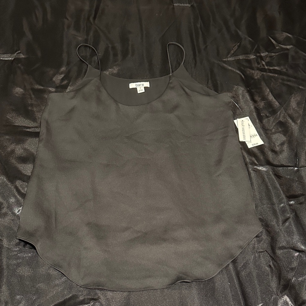 Black satin tank
